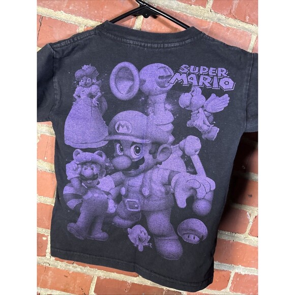 Vintage Y2k Super Mario Shirt Print Unisex Kids Medium (6-8) Thessh Front Back - Picture 5 of 5